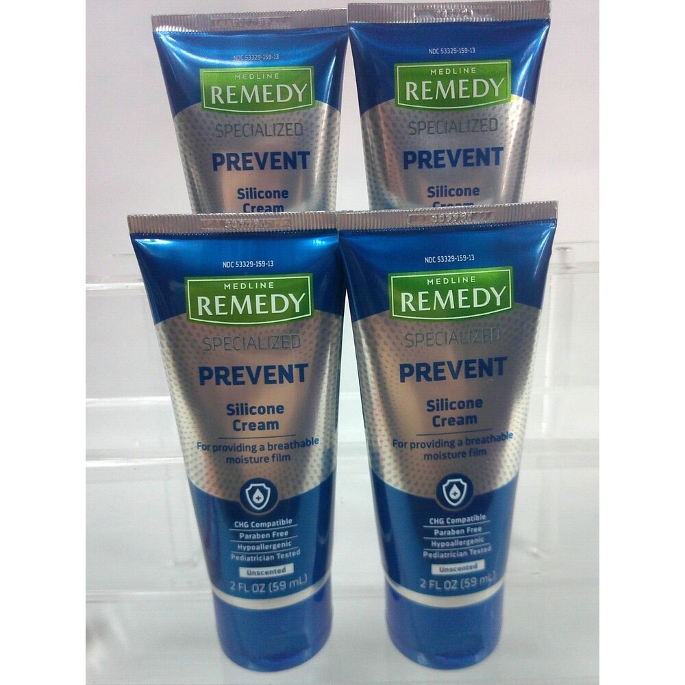 Medline Remedy Prevent Silicone Cream Hypoallergenic 2 fl oz Unscented Lot of 4
